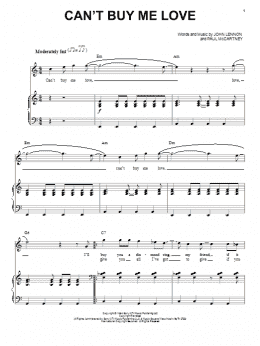 page one of Can't Buy Me Love (Piano & Vocal)