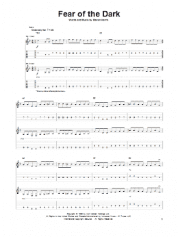 page one of Fear Of The Dark (Guitar Tab)