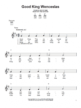 page one of Good King Wenceslas (Ukulele)