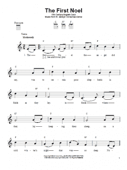 page one of The First Noel (Ukulele)