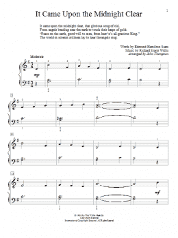 page one of It Came Upon The Midnight Clear (Educational Piano)