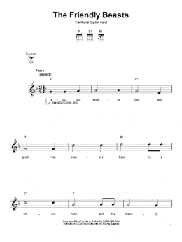 page one of The Friendly Beasts (Ukulele)