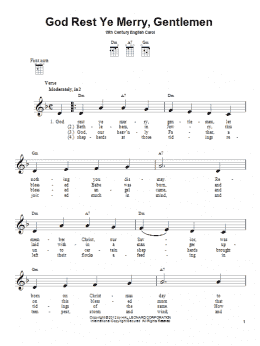 page one of God Rest Ye Merry, Gentlemen (Ukulele)