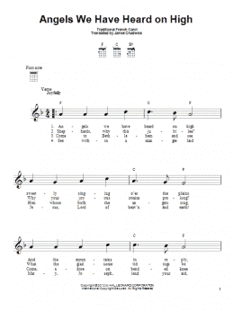 page one of Angels We Have Heard On High (Ukulele)