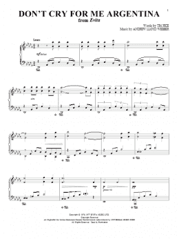 page one of Don't Cry For Me Argentina (Piano & Vocal)