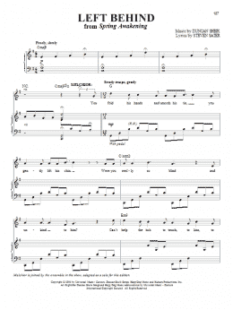 page one of Left Behind (Piano & Vocal)