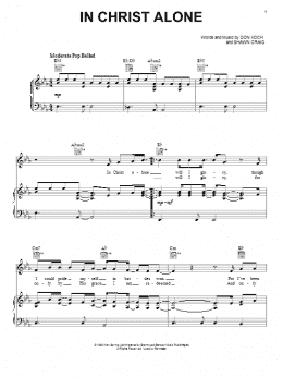 page one of In Christ Alone (Piano, Vocal & Guitar Chords (Right-Hand Melody))