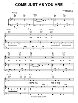page one of Come Just As You Are (Piano, Vocal & Guitar Chords (Right-Hand Melody))