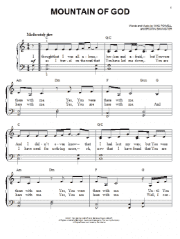 page one of Mountain of God (Easy Piano)