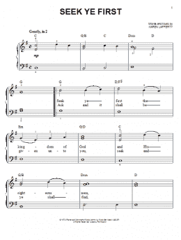 page one of Seek Ye First (Easy Piano)