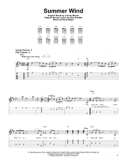 page one of Summer Wind (Easy Guitar Tab)