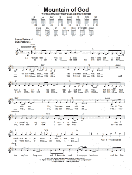 page one of Mountain of God (Easy Guitar)