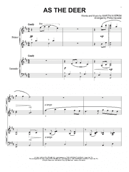 page one of As The Deer (arr. Phillip Keveren) (Piano Duet)