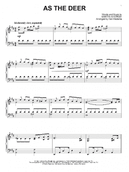 page one of As The Deer (Piano Solo)