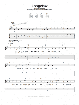 page one of Longview (Easy Guitar Tab)