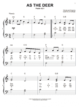 page one of As The Deer (Big Note Piano)