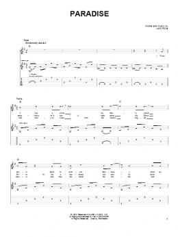 page one of Paradise (Guitar Tab)