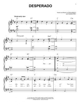 page one of Desperado (Easy Piano)