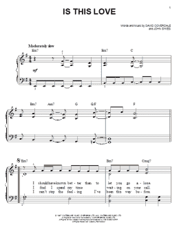 page one of Is This Love (Easy Piano)