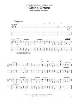 page one of China Grove (Guitar Tab)