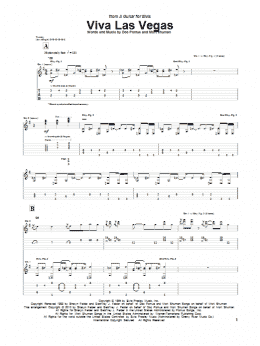 page one of Viva Las Vegas (Guitar Tab)