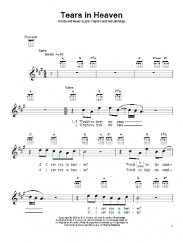 page one of Tears In Heaven (Ukulele)