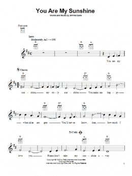 page one of You Are My Sunshine (Ukulele)