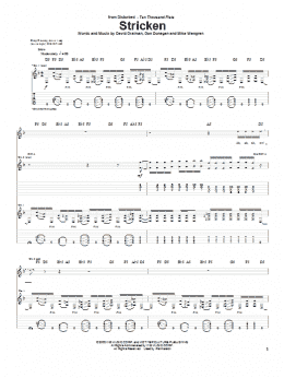 page one of Stricken (Guitar Tab)