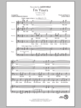 page one of I'm Yours (TTBB Choir)