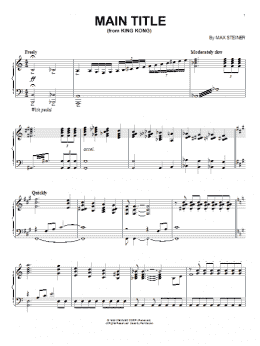 page one of King Kong (Main Title) (Piano Solo)
