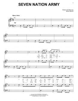 page one of Seven Nation Army (Piano, Vocal & Guitar Chords (Right-Hand Melody))