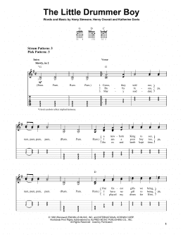 page one of The Little Drummer Boy (Easy Guitar Tab)