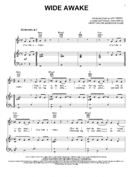 page one of Wide Awake (Piano, Vocal & Guitar Chords (Right-Hand Melody))