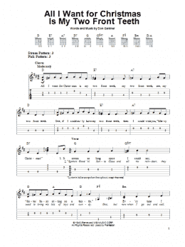 page one of All I Want For Christmas Is My Two Front Teeth (Easy Guitar Tab)