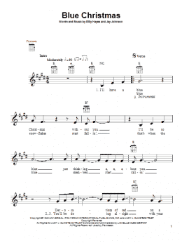 page one of Blue Christmas (Ukulele)