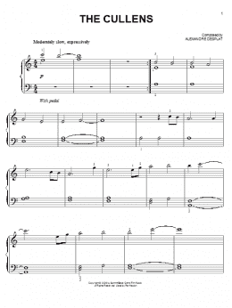 page one of The Cullens (from The Twilight Saga: New Moon) (Easy Piano)