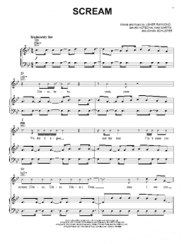 page one of Scream (Piano, Vocal & Guitar Chords (Right-Hand Melody))