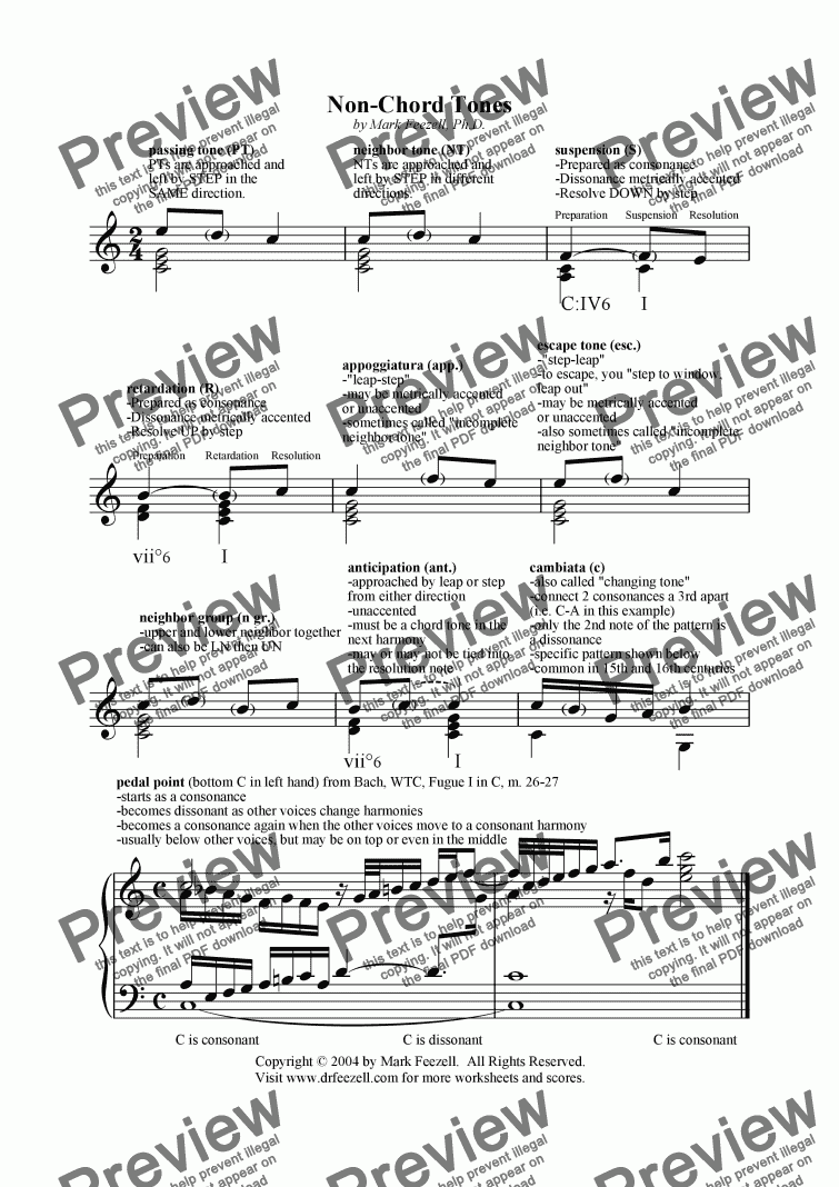 Nonchord tones handout Download Sheet Music PDF file