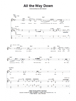 page one of All The Way Down (Guitar Tab)