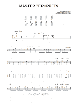 page one of Master Of Puppets (Ukulele)