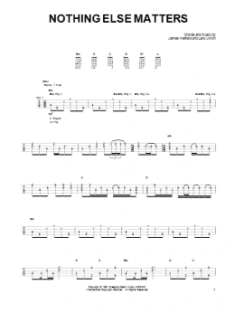 page one of Nothing Else Matters (Ukulele)