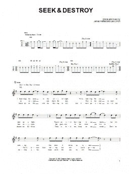 page one of Seek & Destroy (Ukulele)