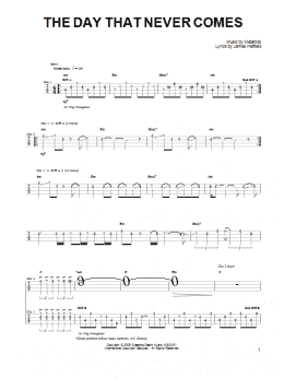 page one of The Day That Never Comes (Ukulele)