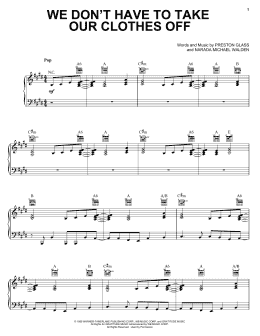 page one of We Don't Have To Take Our Clothes Off (Piano, Vocal & Guitar Chords (Right-Hand Melody))