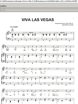 page one of Viva Las Vegas (Piano, Vocal & Guitar Chords (Right-Hand Melody))