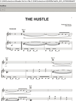 page one of The Hustle (Piano, Vocal & Guitar Chords (Right-Hand Melody))