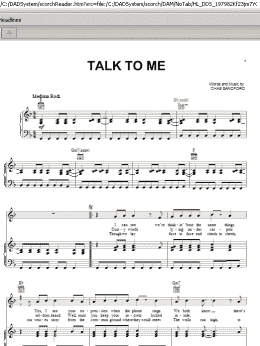 page one of Talk To Me (Piano, Vocal & Guitar Chords (Right-Hand Melody))