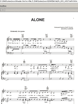 page one of Alone (Piano, Vocal & Guitar Chords (Right-Hand Melody))