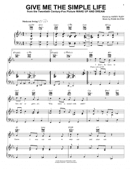 page one of Give Me The Simple Life (Piano, Vocal & Guitar Chords (Right-Hand Melody))