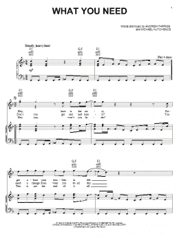page one of What You Need (Piano, Vocal & Guitar Chords (Right-Hand Melody))